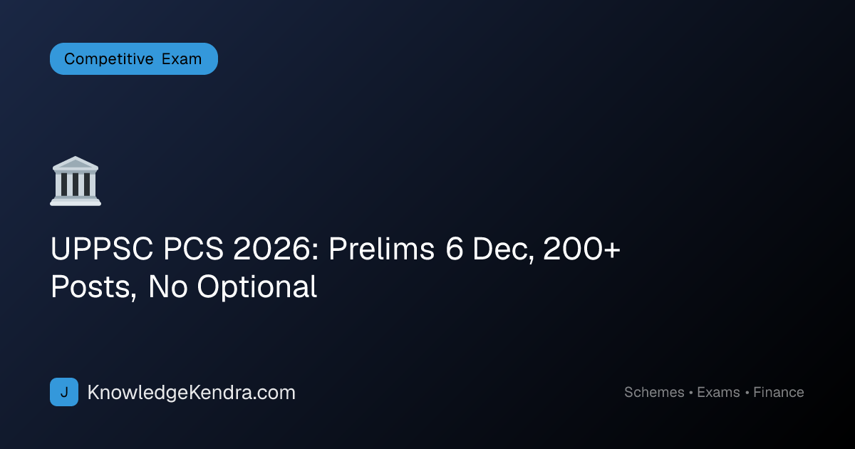 UPPSC PCS 2026: Prelims 6 Dec, 200+ Posts, No Optional — Pattern ...