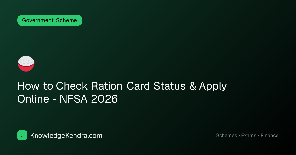 How to Check Ration Card Status & Apply Online - NFSA 2026 ...